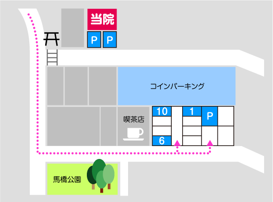 むかい猫と犬の病院 駐車場地図